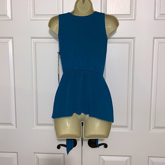 Rachel Pally Faux Wrap Sleeveless Top Size M *Teal* - Picture 2 of 4